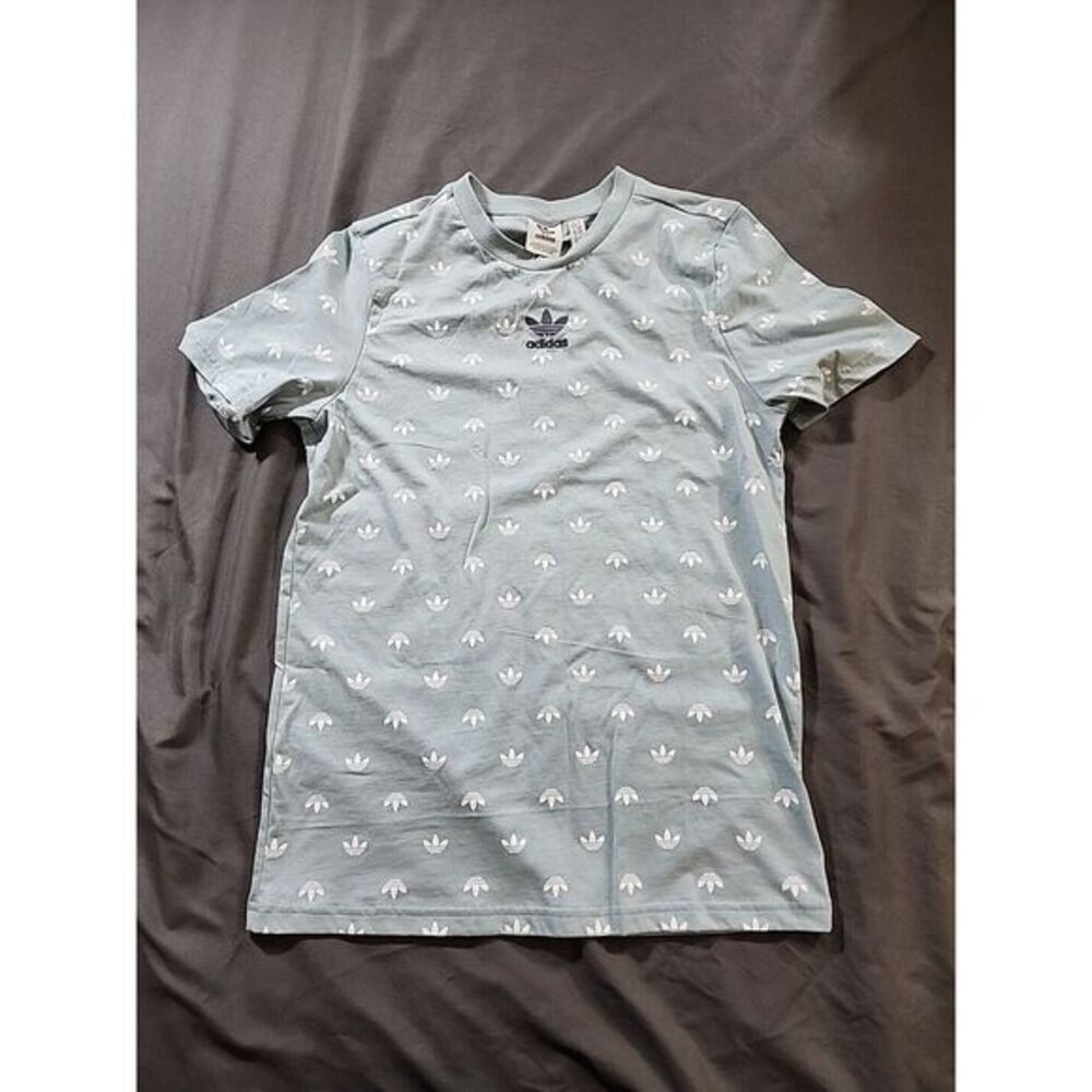 ADIDAS AOP Kids All Over Logo Shirt Sz Large